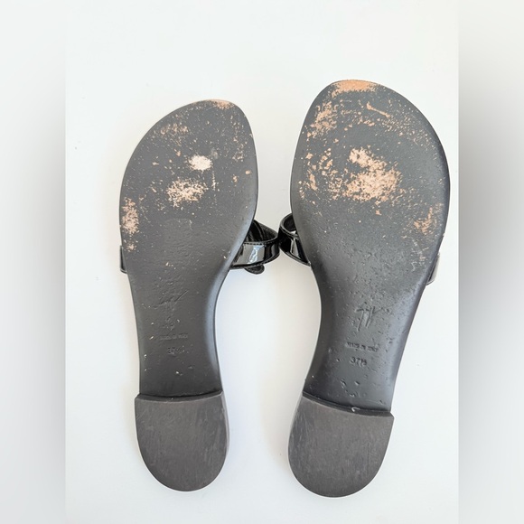Giuseppe Zanotti Black Silver Cruel Wing flat thong sandals EU 37.5 - Picture 4 of 8